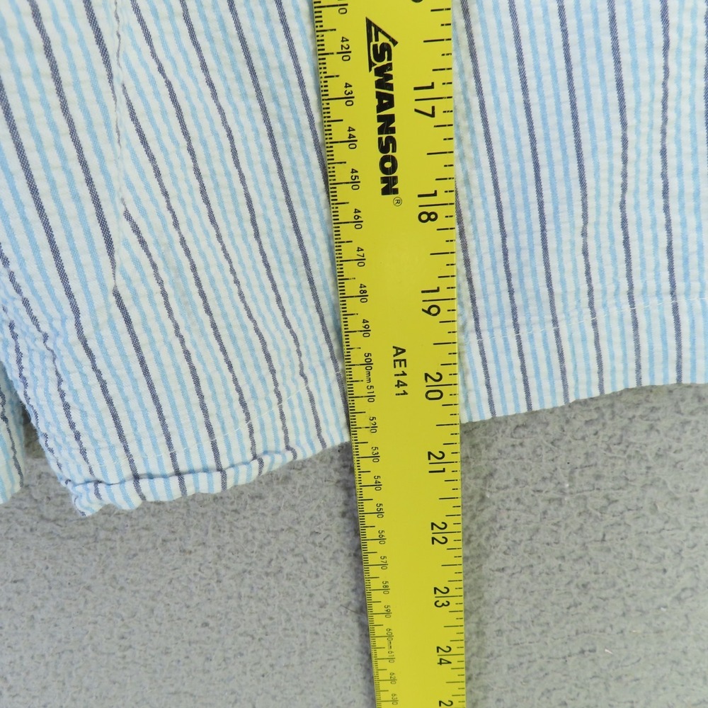 Peter Millar Shorts Men 40 Blue Brown Seersucker Pleated Pockets Golf - Picture 8 of 9